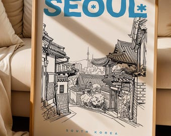 Seoul Print, Seoul Poster, South Korea Wall Art Print, Seoul Lover Gift