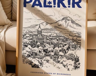 Palikir Print, Palikir Poster, Federated States of Micronesia Wall Art Print, Palikir Lover Gift