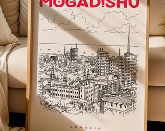 Mogadishu Print, Mogadishu Poster, Somalia Wall Art Print, Mogadishu Lover Gift