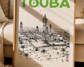 Touba Print, Touba Poster, Senegal Wall Art Print, Touba Lover Gift