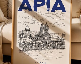 Apia Print, Apia Poster, Samoa Wall Art Print, Apia Lover Gift