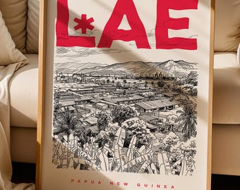 Lae Print, Lae Poster, Papua New Guinea Wall Art Print, Lae Lover Gift