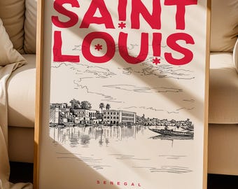 Saint Louis Print, Saint Louis Poster, Senegal Wall Art Print, Saint Louis Lover Gift