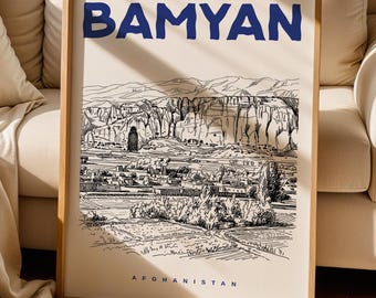 Bamyan Print, Bamyan Poster, Afghanistan Wall Art Print, Bamyan Lover Gift