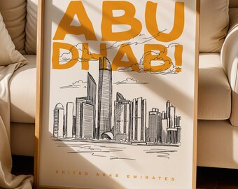 Abu Dhabi Print, Abu Dhabi Poster, United Arab Emirates Wall Art Print, Abu Dhabi Lover Gift