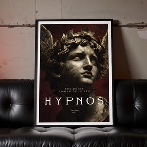 Hypnos Print | Ancient Greek God of Sleep, Gothic Mythology Wall Art