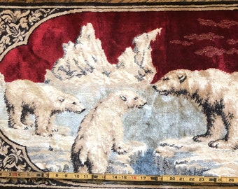 Vintage polar bear wall tapestry