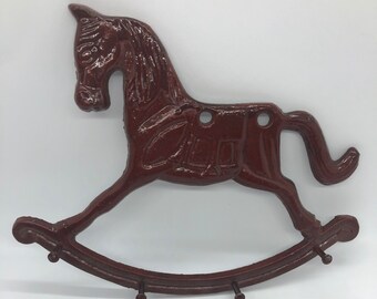 Antique cast iron horse wall hook