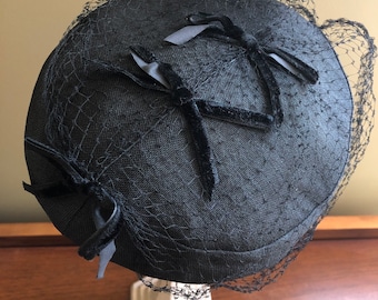 Vintage pill box adjustable hat