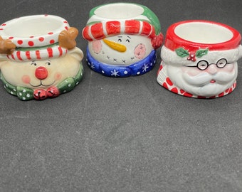 Christmas candle light holders set of 3, home interiors