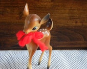 Holidays Vintage collectible Deer Figurine, Vintage Reindeer, Christmas Decor, Retro Deer, holiday decor, Kitsch Fawn Deer, Plastic Deer