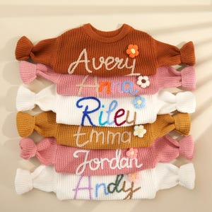 Custom Embroidered Baby Name Sweater: Personalized Knit Gift
