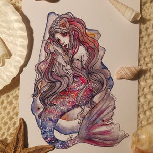 Mermaid of the Oyster - A5 Art Print