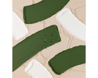3D Textured Golf Painting, Contemporary Desert Golf Wall Art
