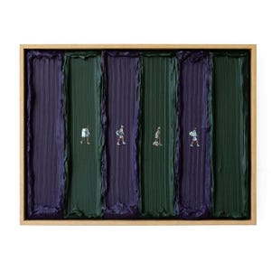 Wimbledon Tennis Wall Art – Textured Court Painting with Walking Players – Minimalist Sports Decor – Acrylic Athlete Artwork