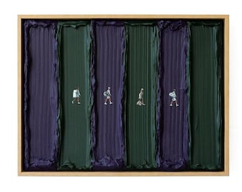 Tennis Wall Art – Textured Walking Players Painting – Minimalist Acrylic Sports Artwork
