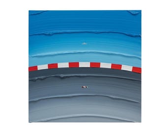 F1-Gemälde – Wandbild zum Großen Preis von Monaco – Leinwandbild mit strukturierter Formel-1-Rennwagen-Optik