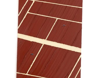 Textured Clay Court Tennis Painting with Miniature Players