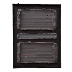 Gray Tennis Wall Art – 3D Acrylic Painting – Minimalist Match Scene – Unique Gift for Tennis Lovers