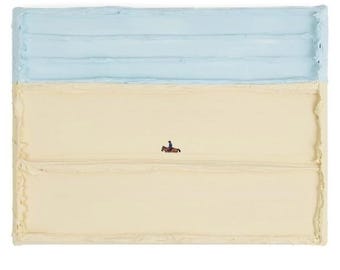 Lone Rider Desert Painting | Minimal Cowboy on Horse Wall Art | Textured Western Acrylic Decor