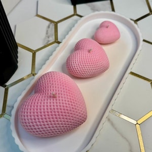 Luxuriöses handgefertigtes herzförmiges Sojawachskerzen-Set - Romantisches Geschenk für Valentinstag & Wohnkultur