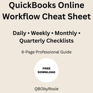 QuickBooks Online Bookkeeping Checklist - Small Business Workflow (PDF)