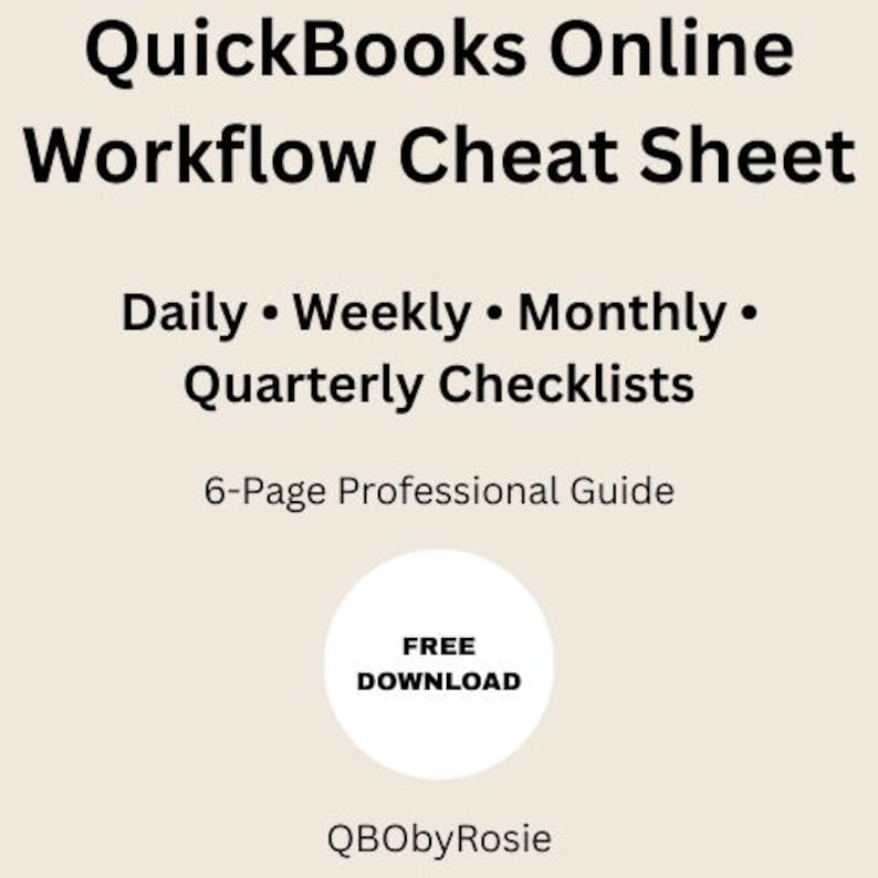 QuickBooks Online Bookkeeping Checklist - Small Business Workflow (PDF) image 1