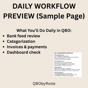 QuickBooks Online Bookkeeping Checklist - Small Business Workflow (PDF) image 3