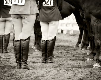 Dressage Horse Photography Print, Equestrian Art, Black and White