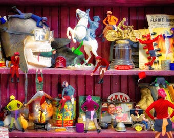 Elves in Toy Shop Art Print, American Pickers, Iowa