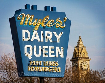 Dairy Queen Neon Sign Photo, Bowling Green Ohio, Nostalgic Americana