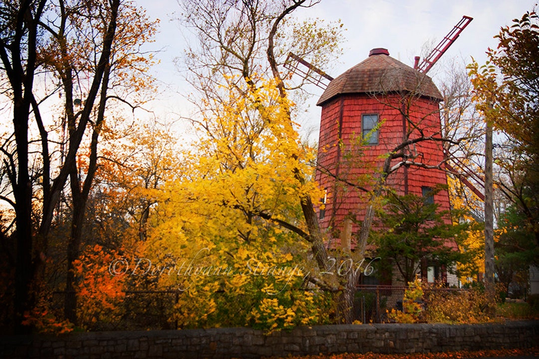 Windmill Art Photography Bowling Green Ohio Fall Foliage Etsy