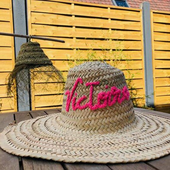 Straw Hat With Name Personalized Sun Hat Personalized Embroidered