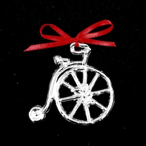 Pewter Penny Farthing Antique Bicycle Ornament