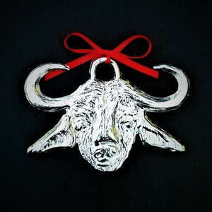 Pewter Cape Buffalo Ornament