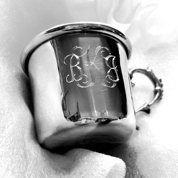 Handmade Pewter Baby Cup, Free Monogram Engraving Included
