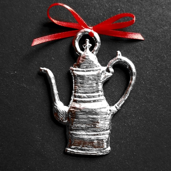 Pewter Late Federal/Victorian Baluster-shaped Teapot Ornament