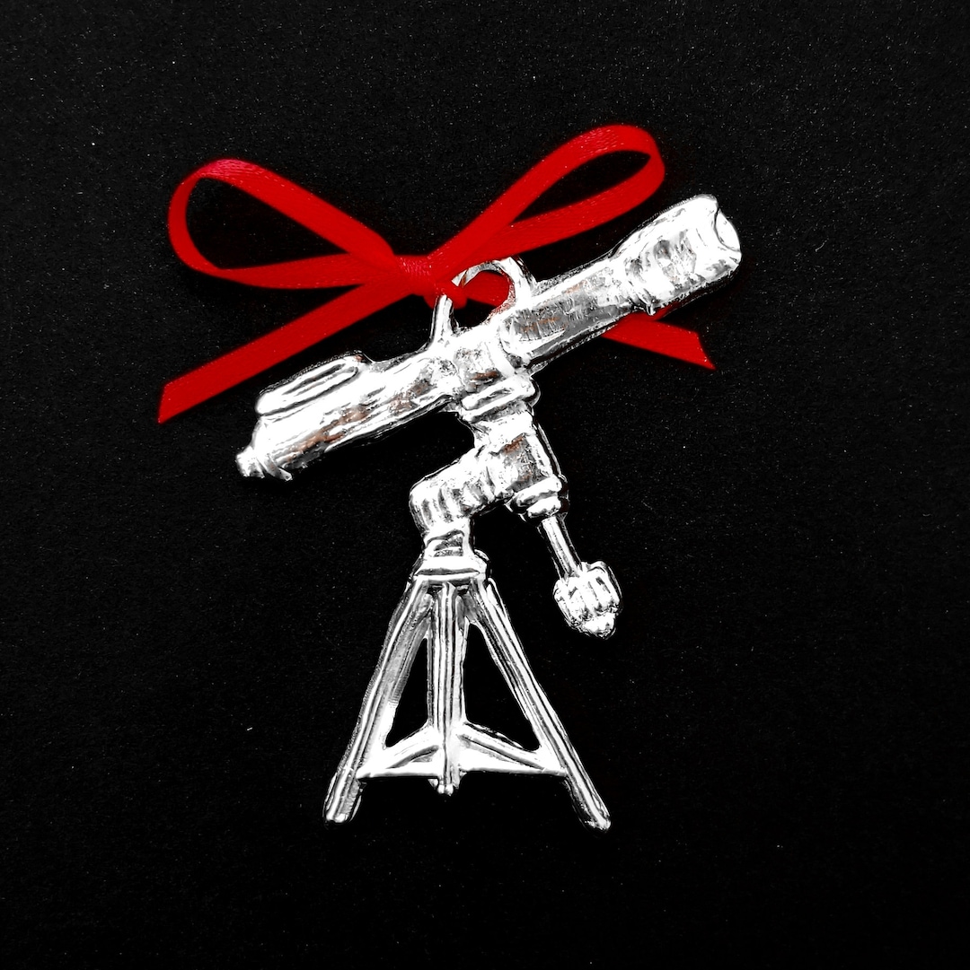 Pewter Telescope Ornament Etsy