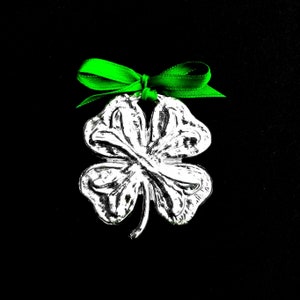 Four Leaf Clover, Good Luck, Pewter Ornament