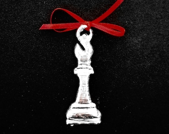 Pewter Bishop Chess Ornament