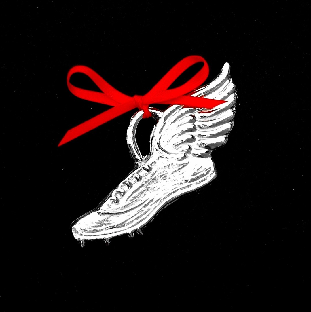 Pewter Track and Field Shoe Ornament Etsy