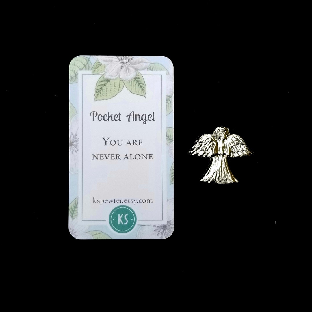 Pewter Pocket Angel Etsy