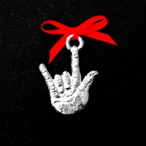 I Love You, Sign Language, ILY Sign, Pewter Ornament