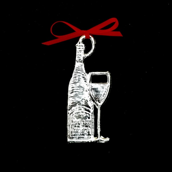 Celebrating Wine Handmade Pewter Ornament