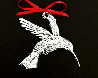 Pewter Hummingbird Ornament