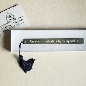 An idea is salvation by imagination. - Frank Lloyd Wright, Pewter Bookmark