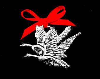 Flying Geese Pewter Ornament