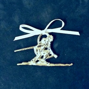 Pewter Skier Ornament