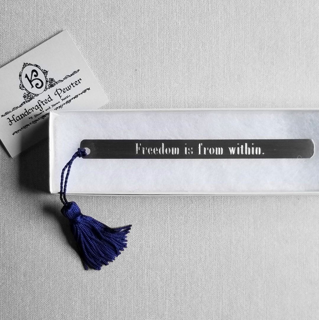 Freedom Bookmarks Freedom is From Within. - Frank Lloyd Wright, Pewter Bookmark - Etsy