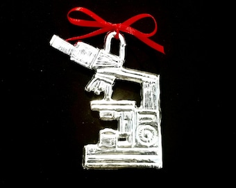 Pewter Binocular Microscope Ornament